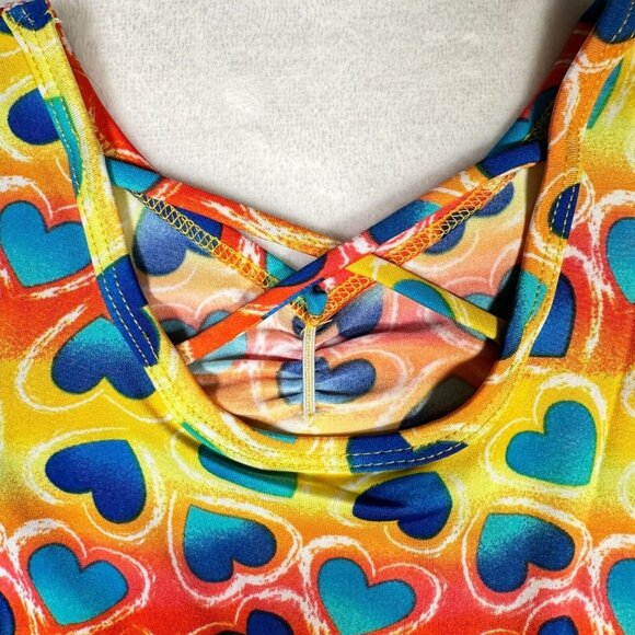 Dot Dot Smile Ballet Dress Yellow Blue Girls Rainbow Striped Heart Pattern 2T - Picture 7 of 9